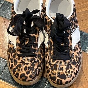 Universal Thread Leopard-Print Sneakers with Black Ribbon Laces